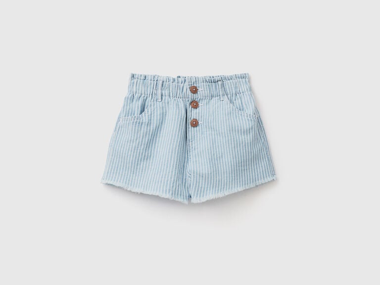 (image for) benetton italy Shorts in jeans leggero a righe